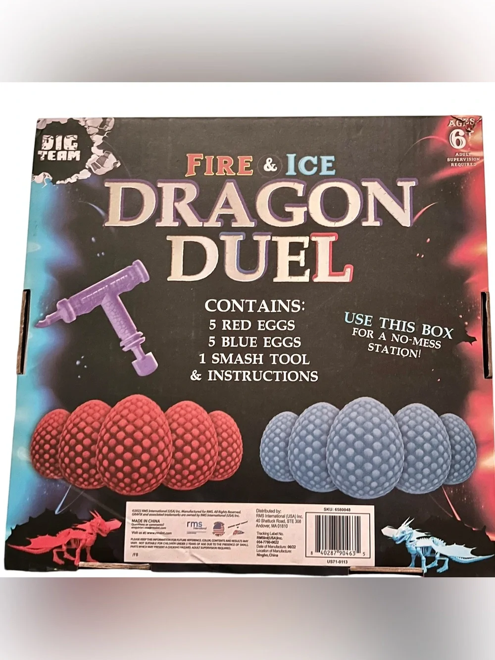 Fire & Ice Dragon Duel Dig Kit - Blue and Red Dragons